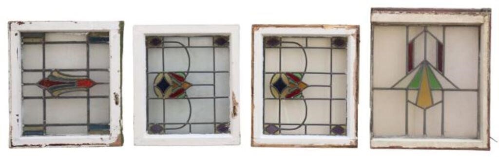 Appraisal: lot of English architectural stained and leaded glass windows early