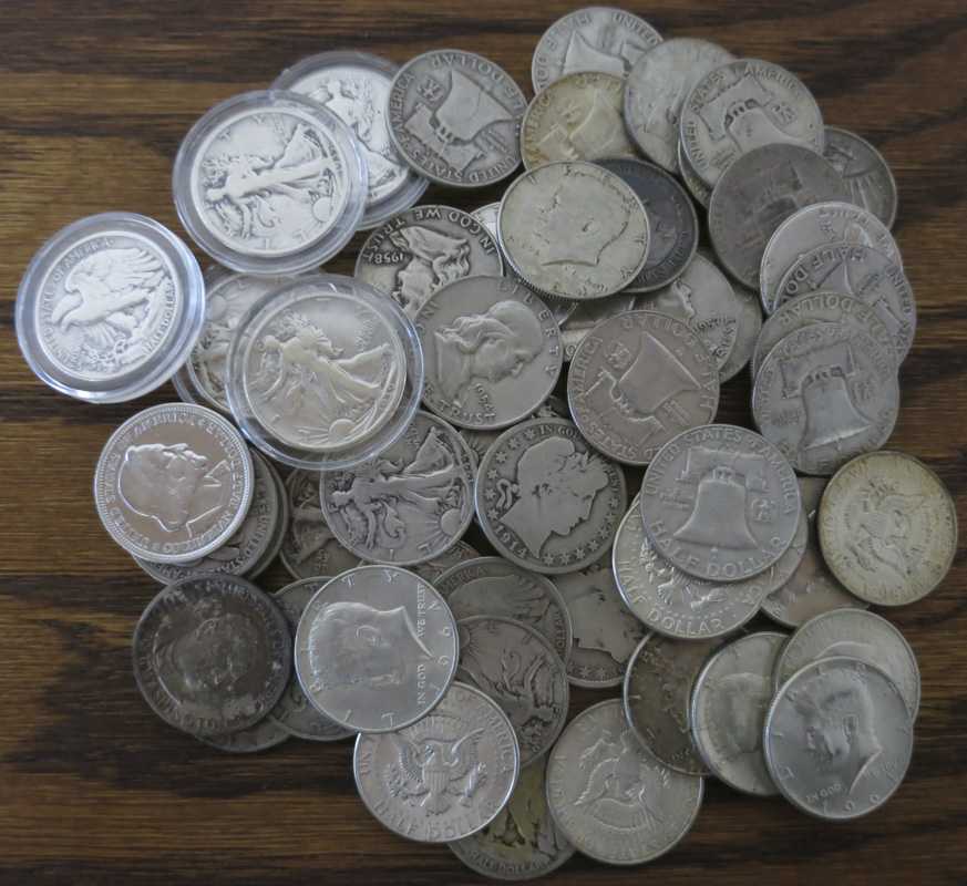 Appraisal: U S SILVER HALF DOLLAR COLLECTION Barbers Walking Liberty Franklin