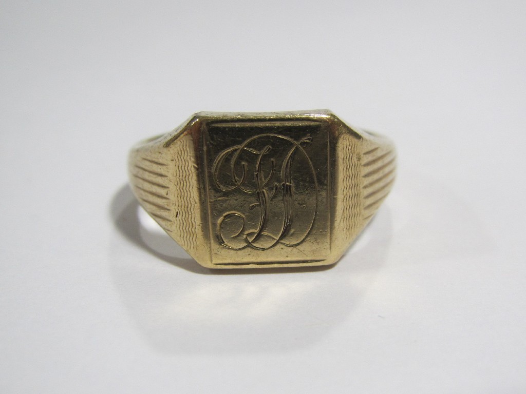 Appraisal: Gents ct gold signet ring gms