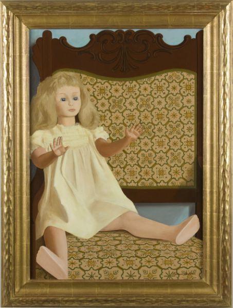 Appraisal: Lamar Baker GA - Doll with Chair oil on canvas