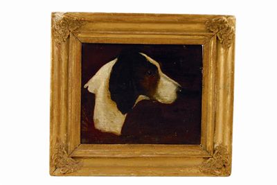 Appraisal: English School th century A head portrait of a pointer