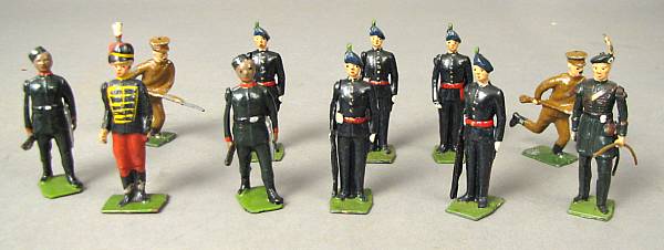 Appraisal: Assorted William Britain Military Figures Lot includes Germans Snowdrops Fusiliers