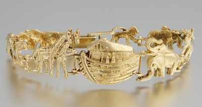 Appraisal: A Whimsical Noah's Arc Design Bracelet k yellow gold bracelet