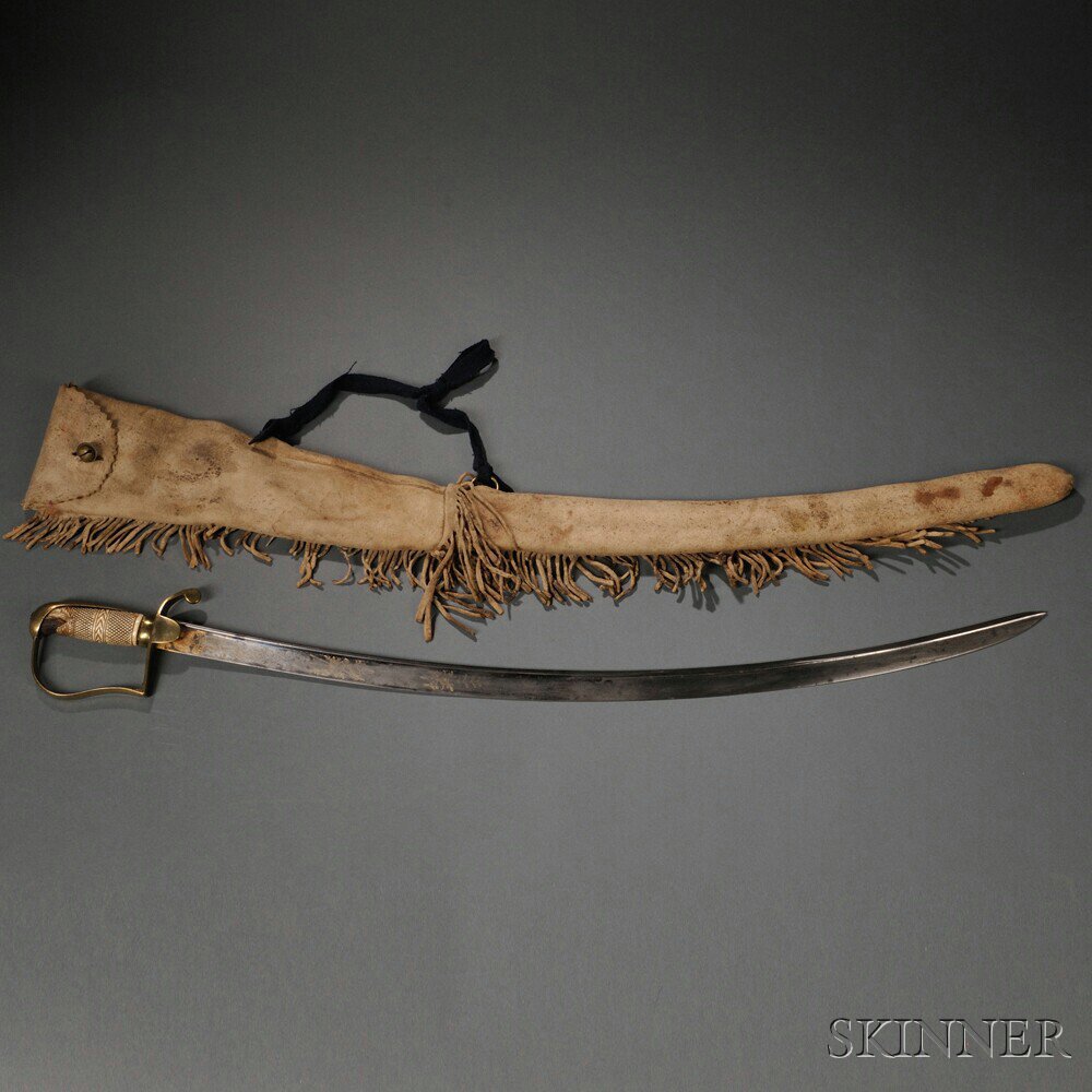 Appraisal: Early Sword with Buffalo Hide Scabbard c second quarter th