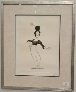 Appraisal: Al Hirschfeld - etching of Marcel Marceau signed in pencil