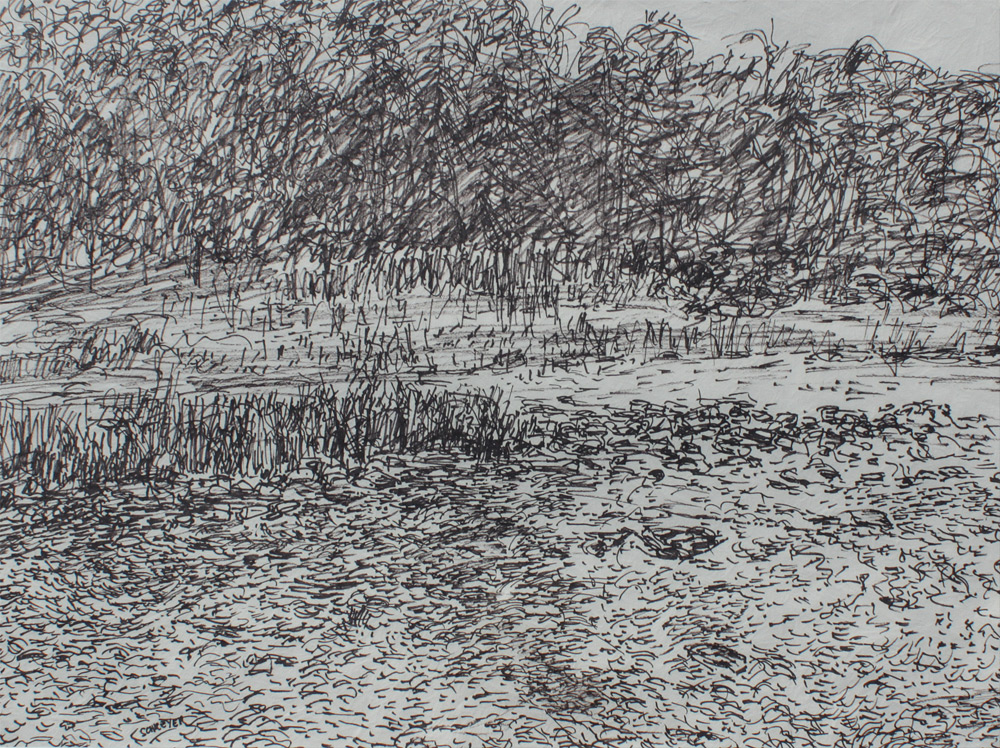 Appraisal: SCHREYER Greta L American - Landscape V Marker Drawing Sight