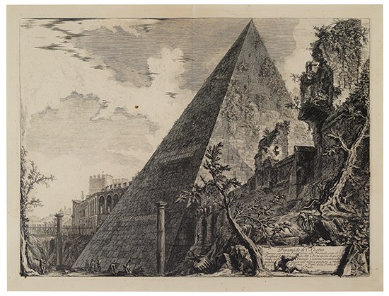 Appraisal: GIOVANNI B PIRANESI Piramide di C Cestio Etching x mm