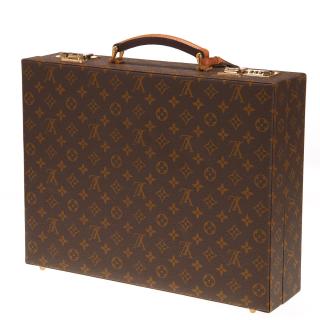 Appraisal: Louis Vuitton Monogram combination lock briefcase Louis Vuitton Monogram combination