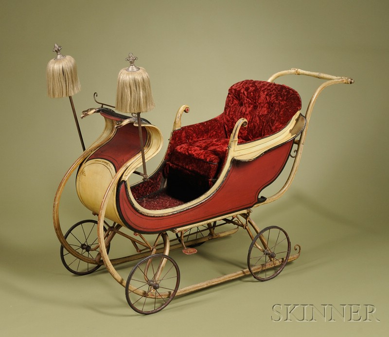 Appraisal: Victorian Child's Sleigh Carriage America signed G Snyder c ornately