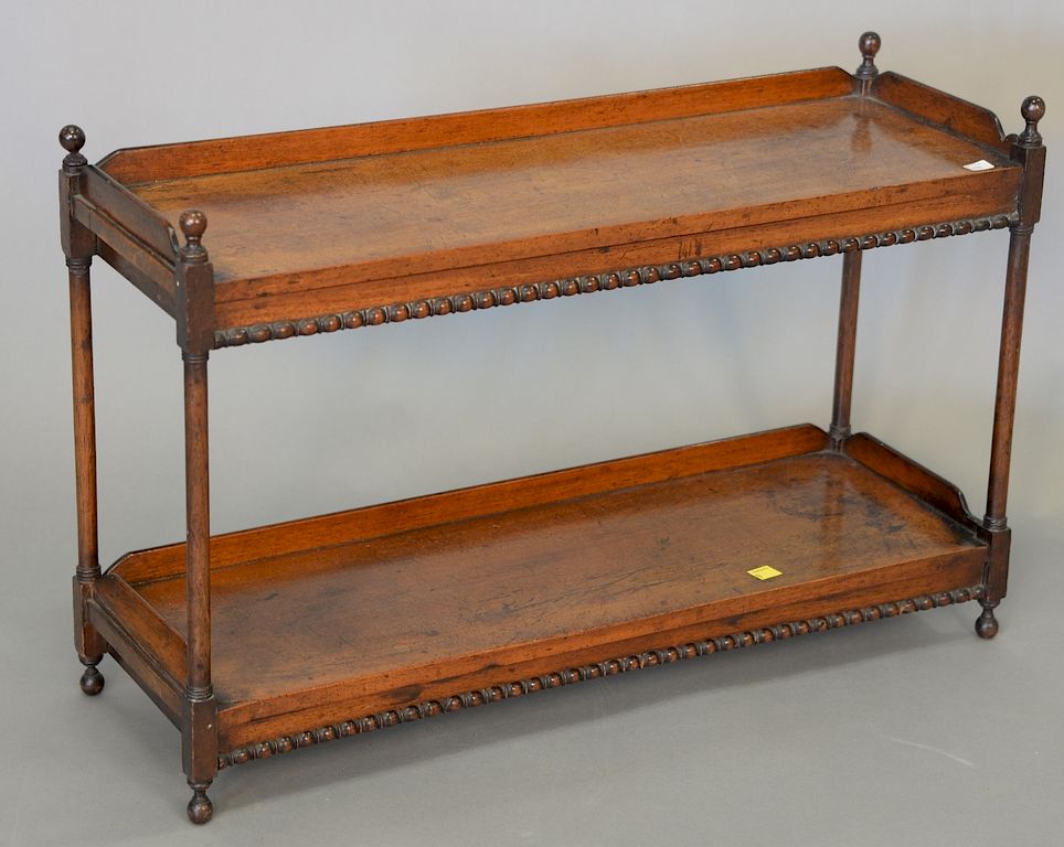 Appraisal: Georgian two tier mahogany shelf ht in wd in Georgian