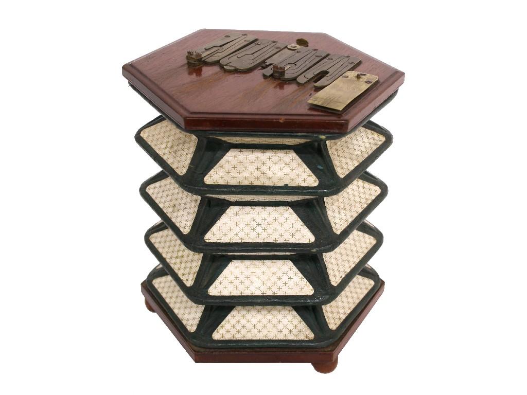 Appraisal: Rare Lachenal concertina tuning bellows four slot version with mahogany