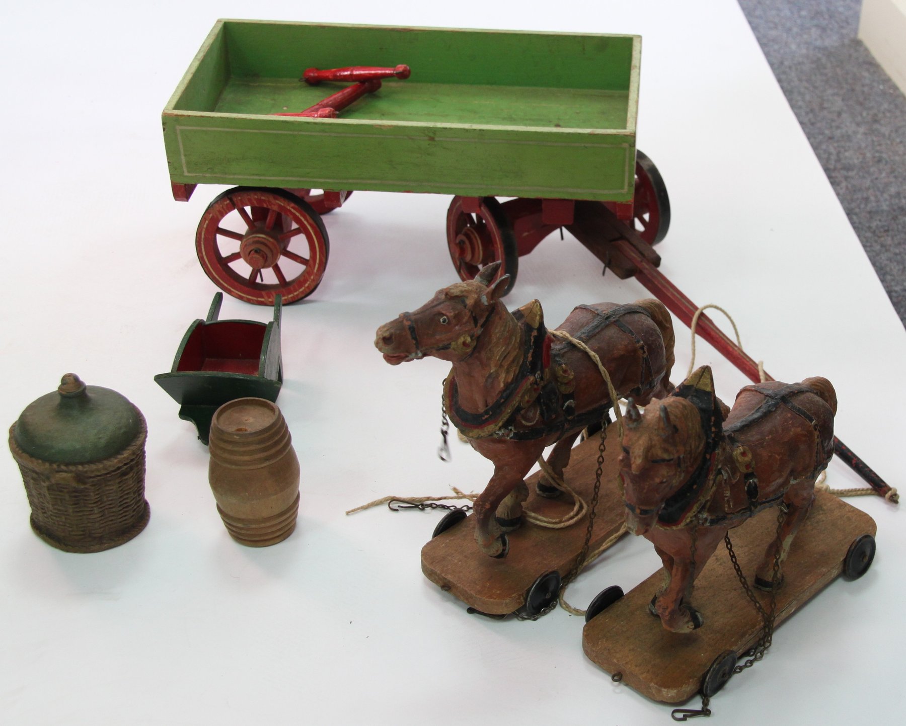 Appraisal: A logger's cart with horse