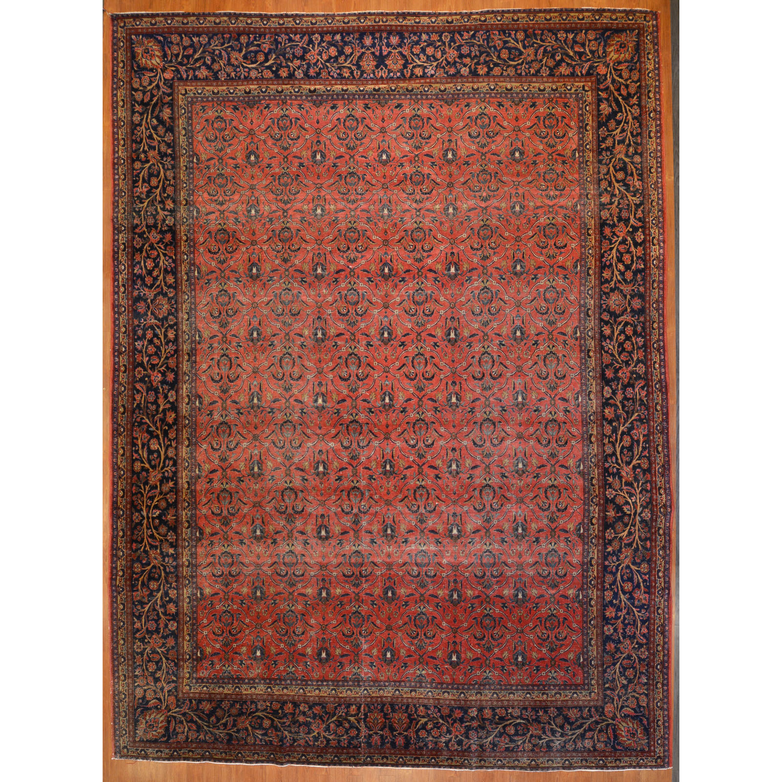 Appraisal: ANTIQUE KASHAN CARPET PERSIA X First quarter- th century hand-knotted