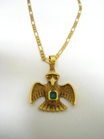 Appraisal: K yellow gold '' necklace and unmarked gold K Phoenix