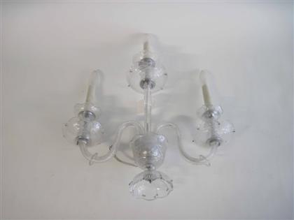 Appraisal: Pair of George III style cut glass wall sconcesEach with