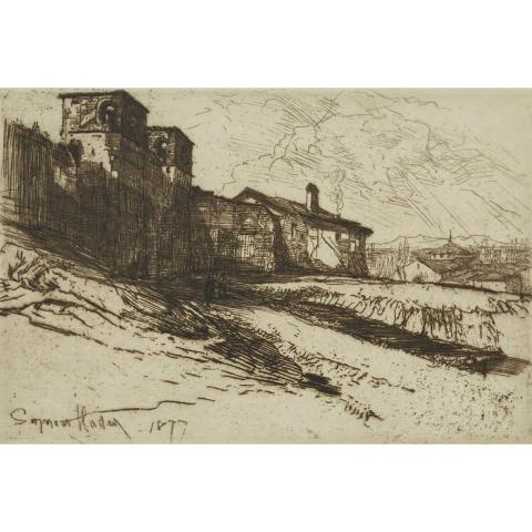 Appraisal: Seymour Haden - GRIM SPAIN SCHNEIDERMAN British Etching on japon