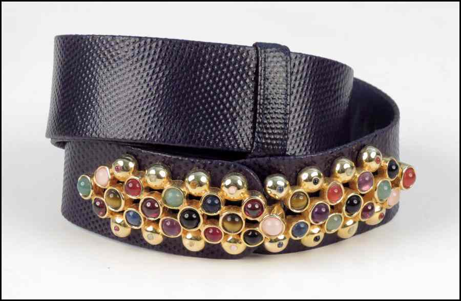 Appraisal: JUDITH LEIBER REPTILE SKIN BELT Condition No Specific Condition Recorded