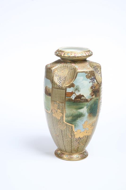 Appraisal: LARGE NIPPON VASE Marked for Noritake Japan - porcelain Elaborate