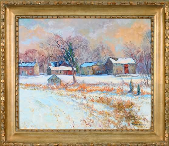 Appraisal: Winter at Farbotnik's Farm oil on canvas x SLR titled