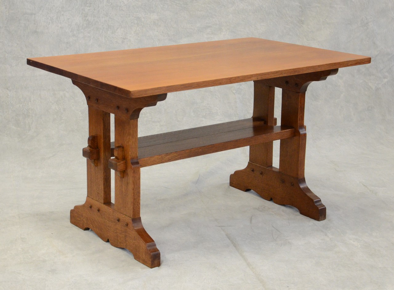 Appraisal: Gustav Stickley No Library Table unsigned long wide high older