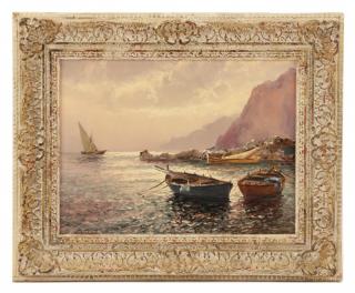 Appraisal: Guido Odierna Twilight on Capri Coast Signed O C Guido