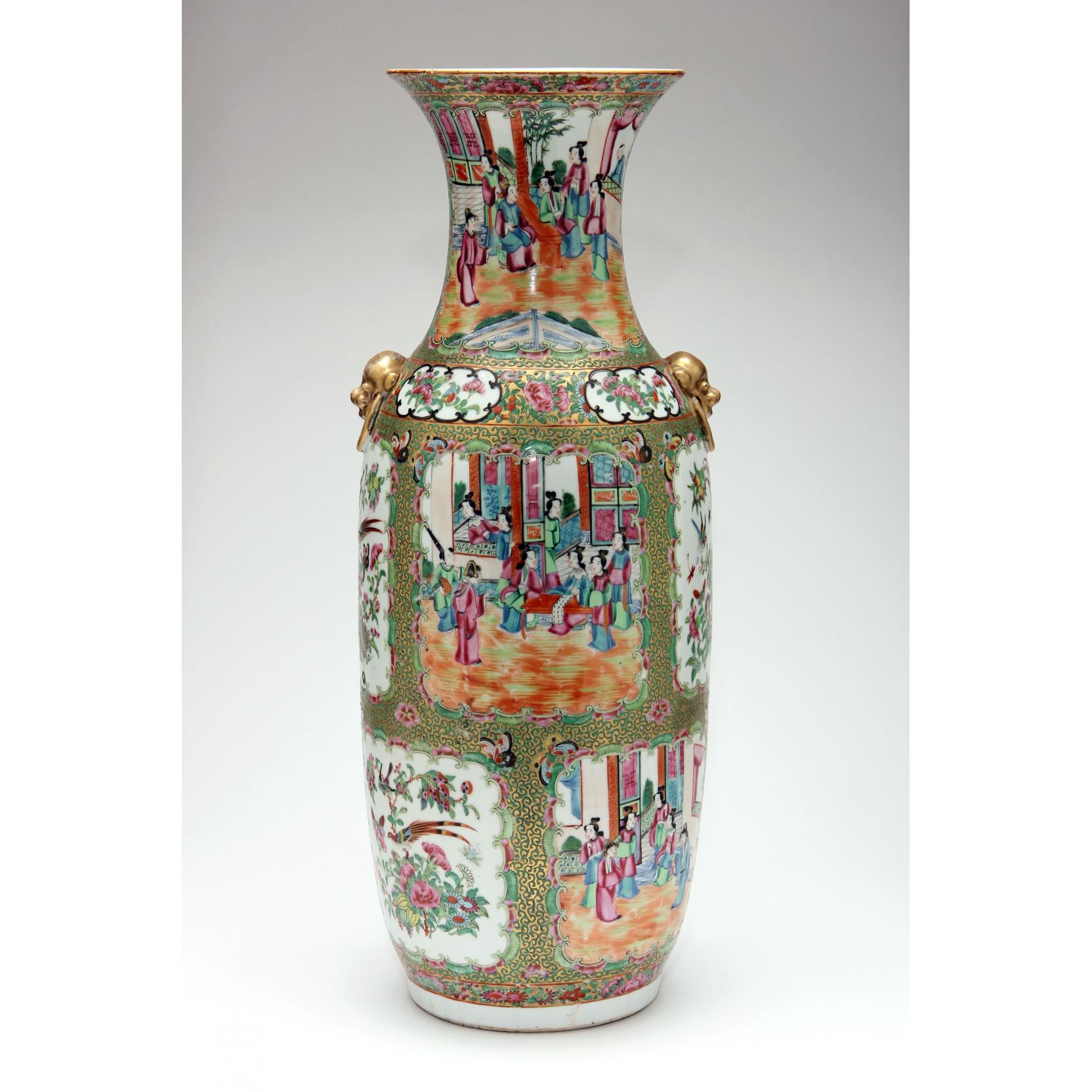 Appraisal: Chinese Export Rose Medallion Vase mid th century with gilt