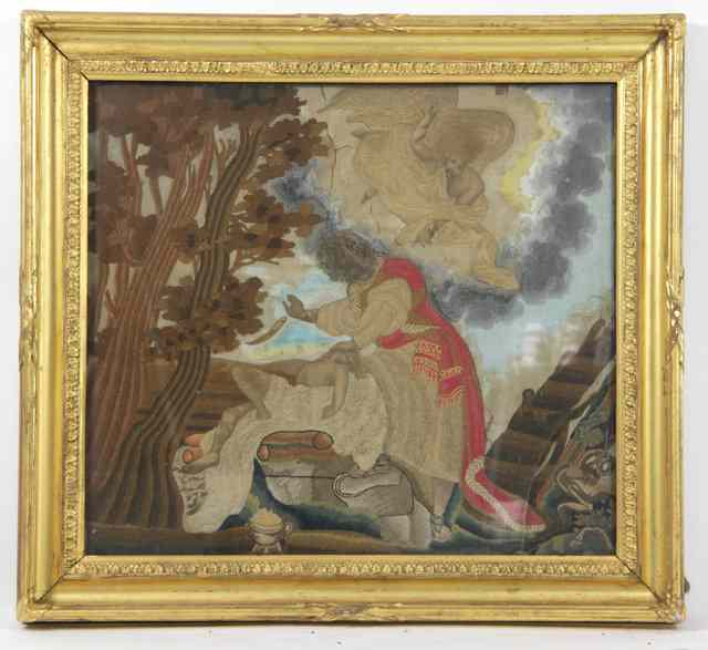 Appraisal: An early th Century needlework picture depicting Abraham and Isaac