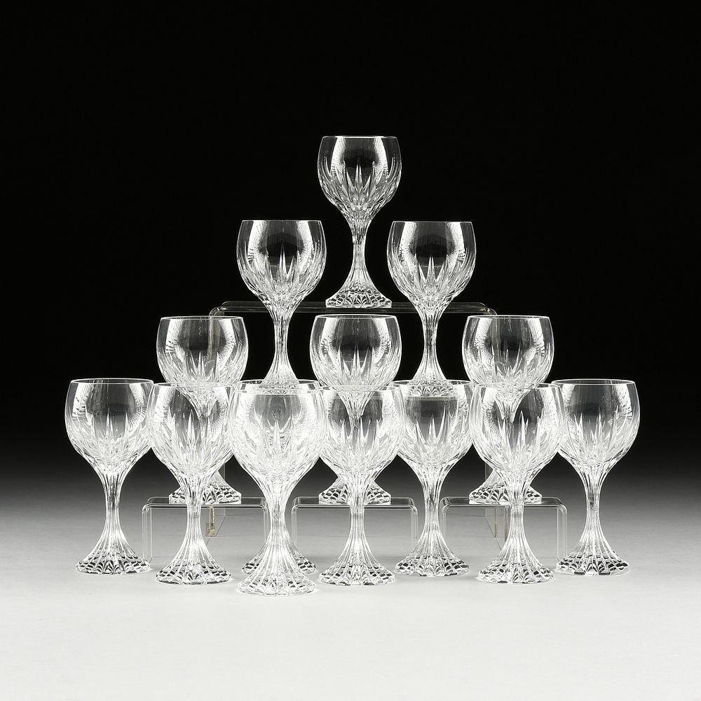 Appraisal: A SET OF FOURTEEN BACCARAT MASSENA CRYSTAL BORDEAUX WINE GLASSES