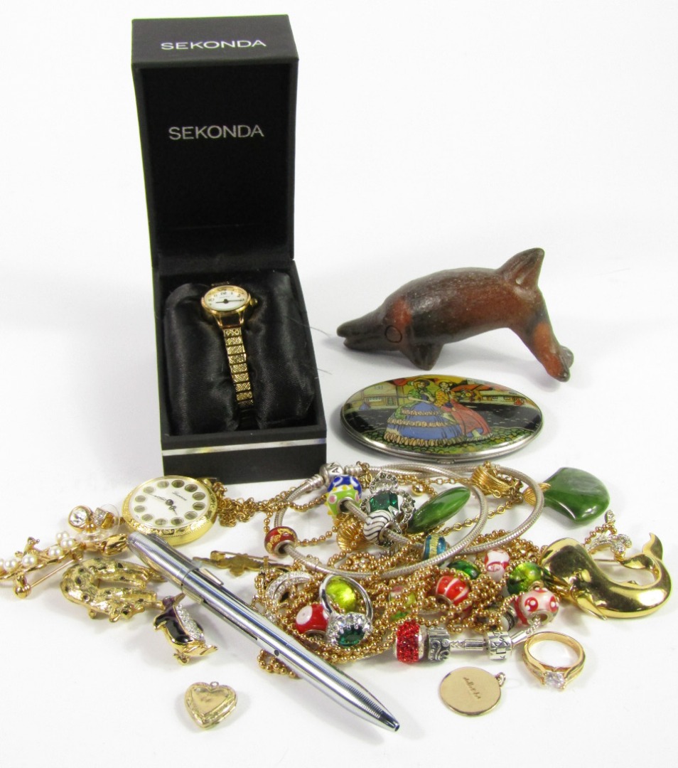 Appraisal: Costume jewellery including a Pandora necklet Swarovski crystal necklace rings