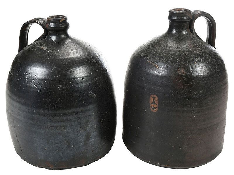 Appraisal: Two Poe Co Stoneware Jugs Cumberland County North Carolina -