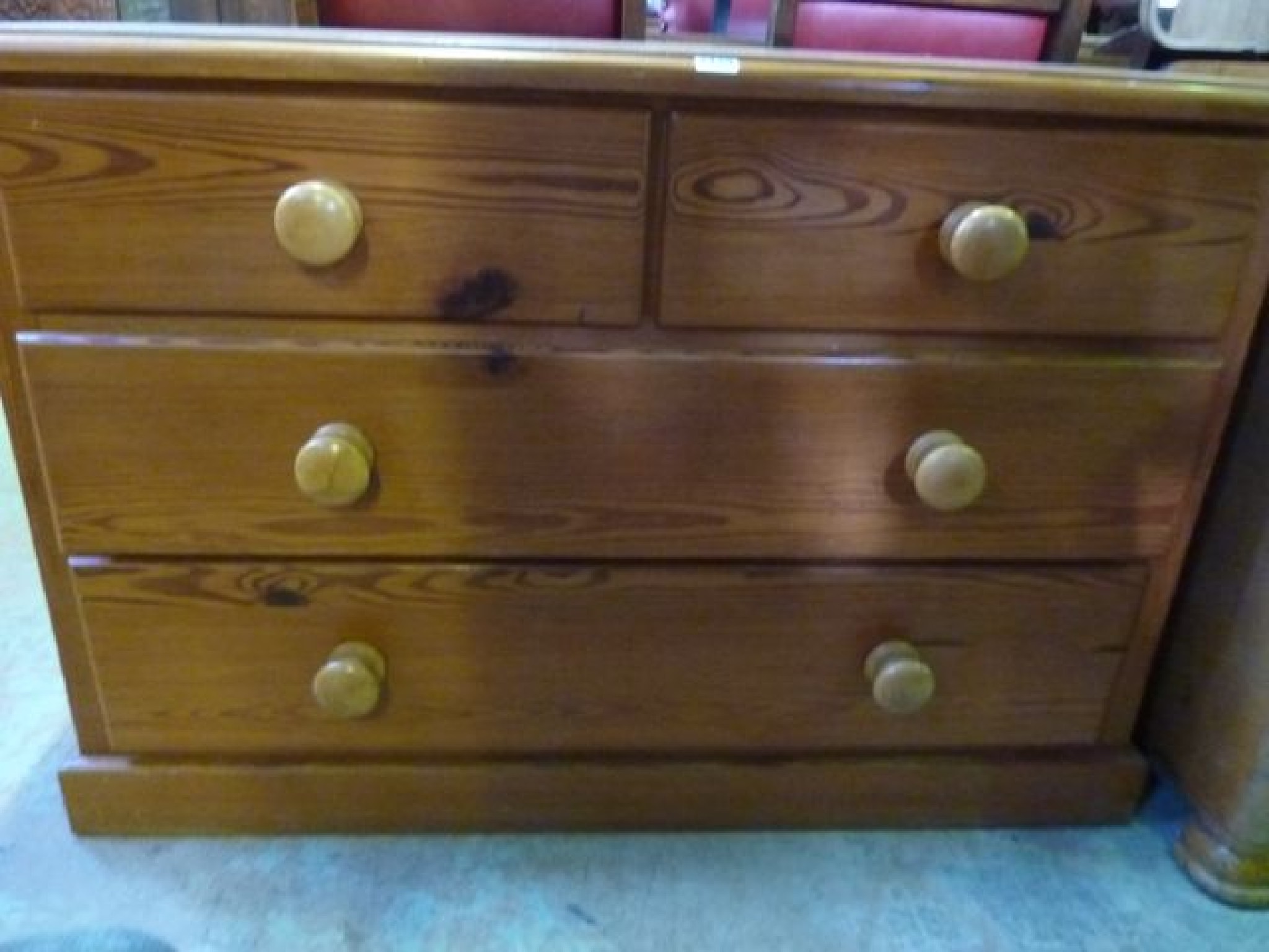 Appraisal: A Victorian style pitch pine bedroom chest of two long