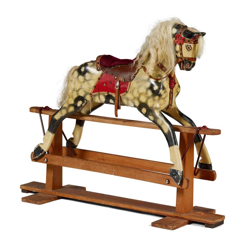 Appraisal: COLLINSON DAPPLE GREY ROCKING HORSE TH CENTURY of small size