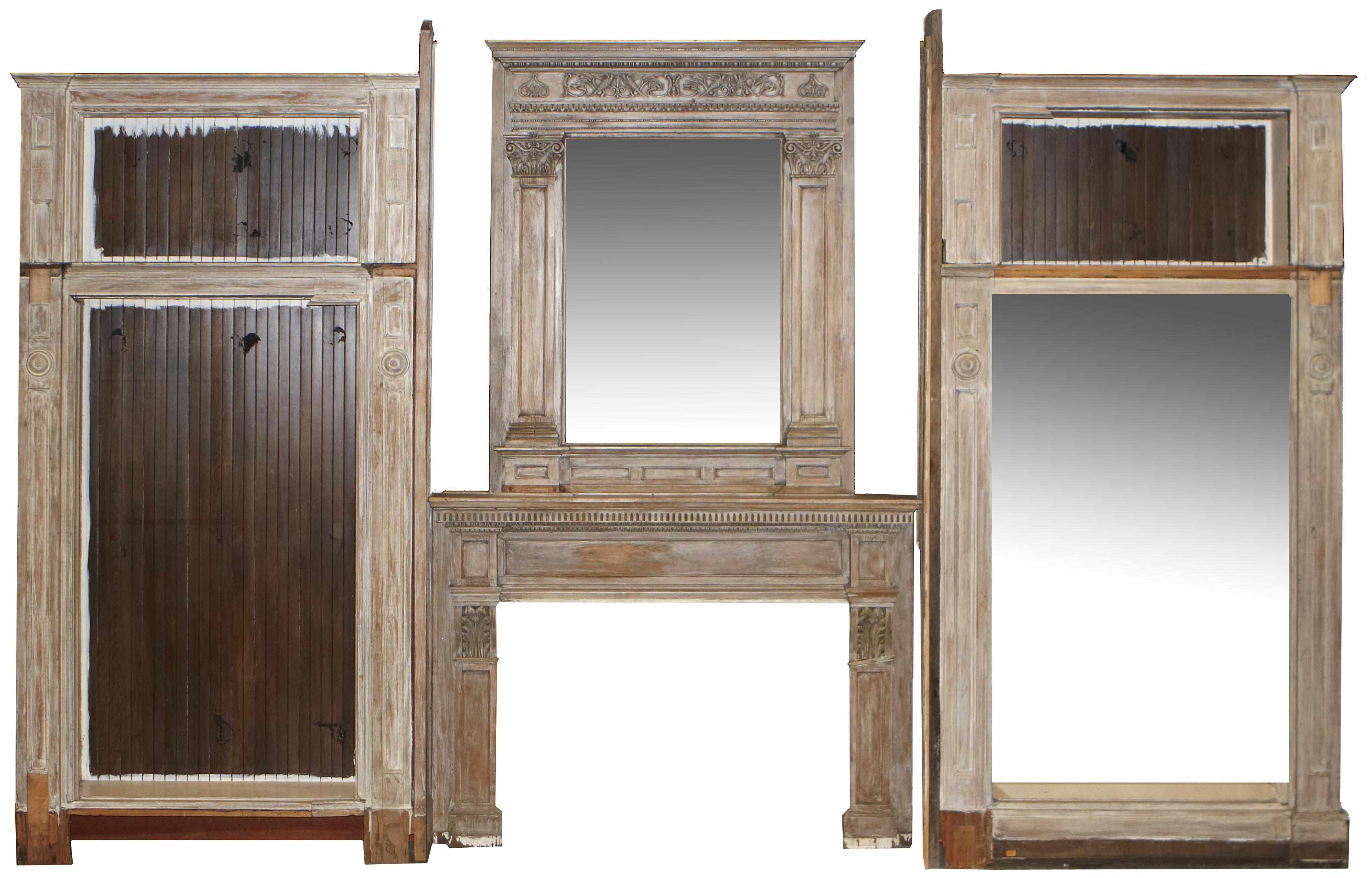 Appraisal: A Neoclassical style paint decorated fire surround height of side