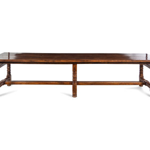 Appraisal: A Spanish or Portuguese Walnut Trestle Table th Century with