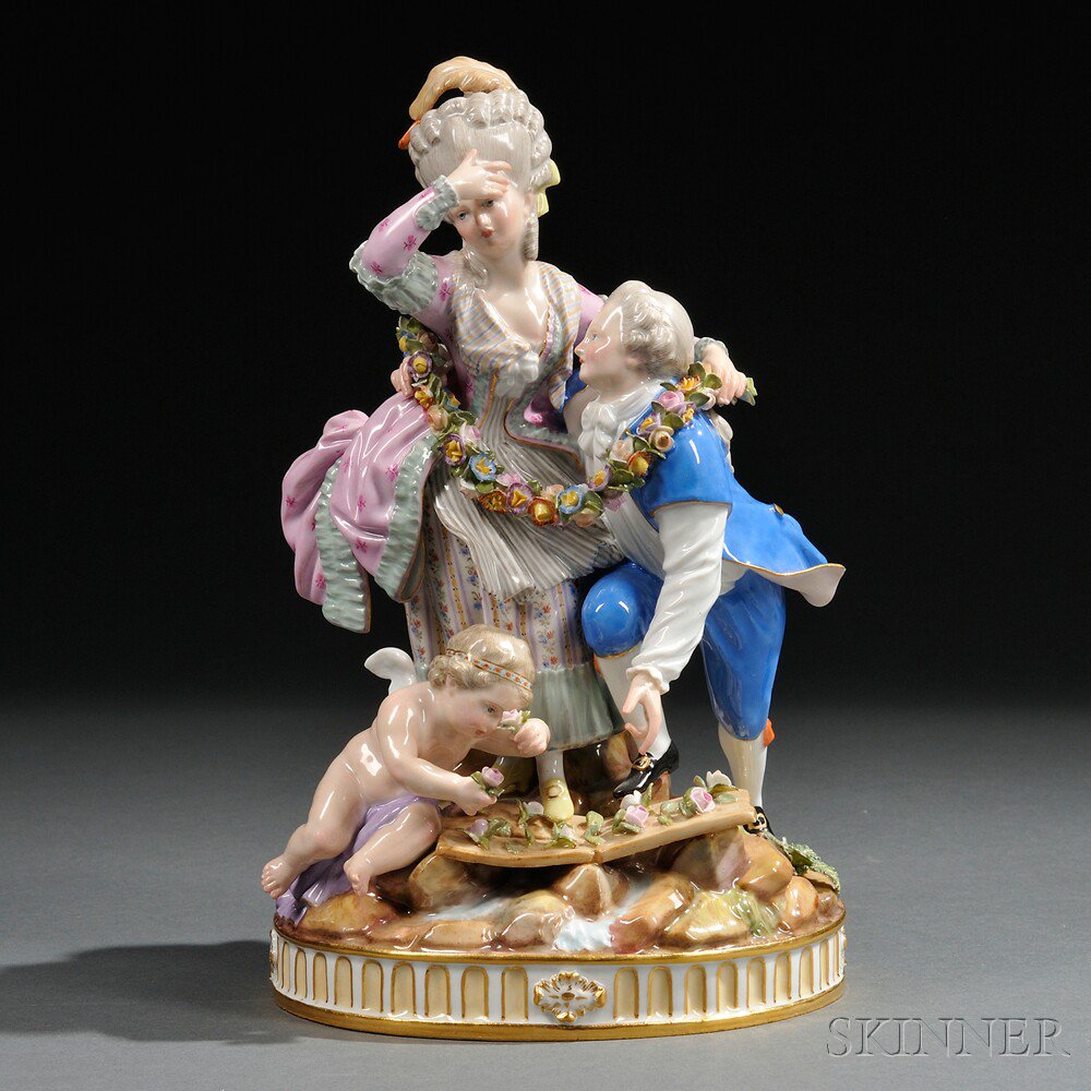 Appraisal: Meissen Porcelain Figure Group of the Broken Bridge Saxony th