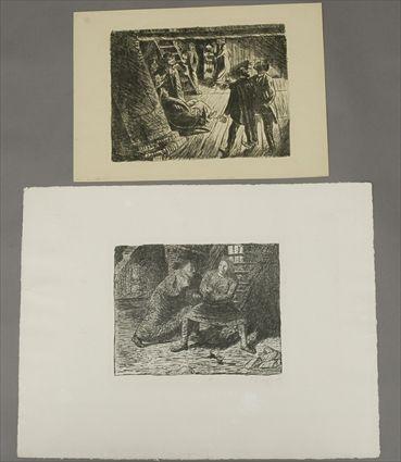 Appraisal: Ernst Barlach - Interior with Figures Lithograph signed and dated