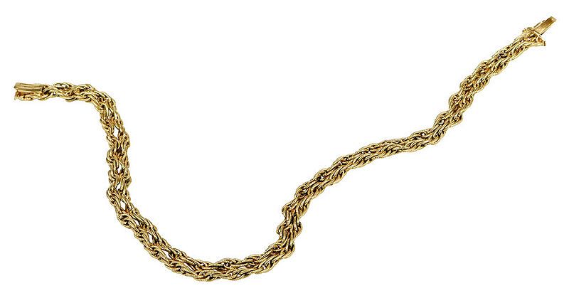 Appraisal: kt Necklace fancy link chain stamped ct Tiffany Co W