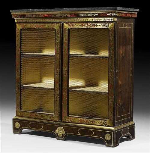 Appraisal: SMALL BOOKCASE WITH BOULLE MARQUETRY Louis XIV and later Paris