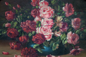 Appraisal: Scheiber European School early th century- Floral study oil on