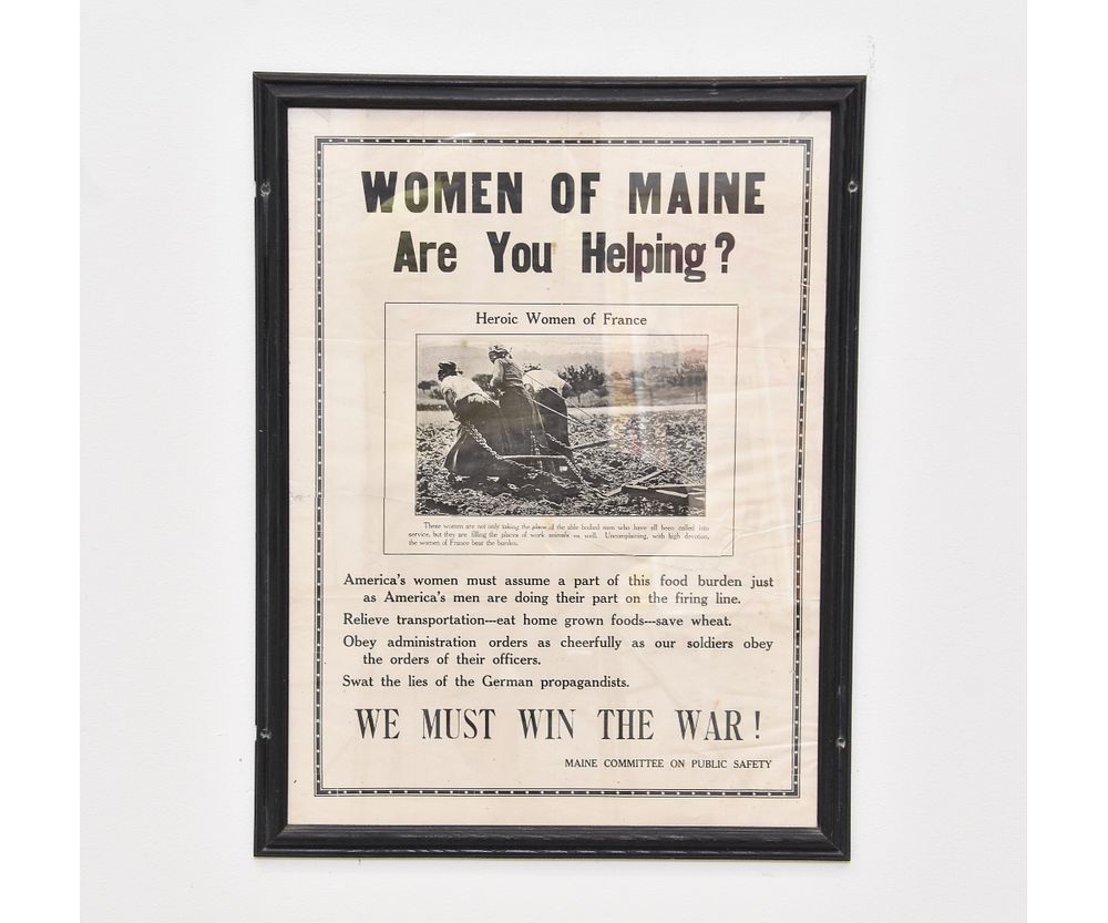 Appraisal: Poster - World War I Framed WWI poster titled Women