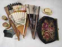 Appraisal: A lady's fan with pierced frets together with three other