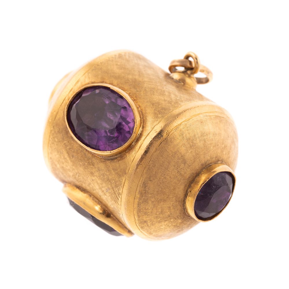 Appraisal: A Vintage Large Amethyst Charm in K Yellow Gold K