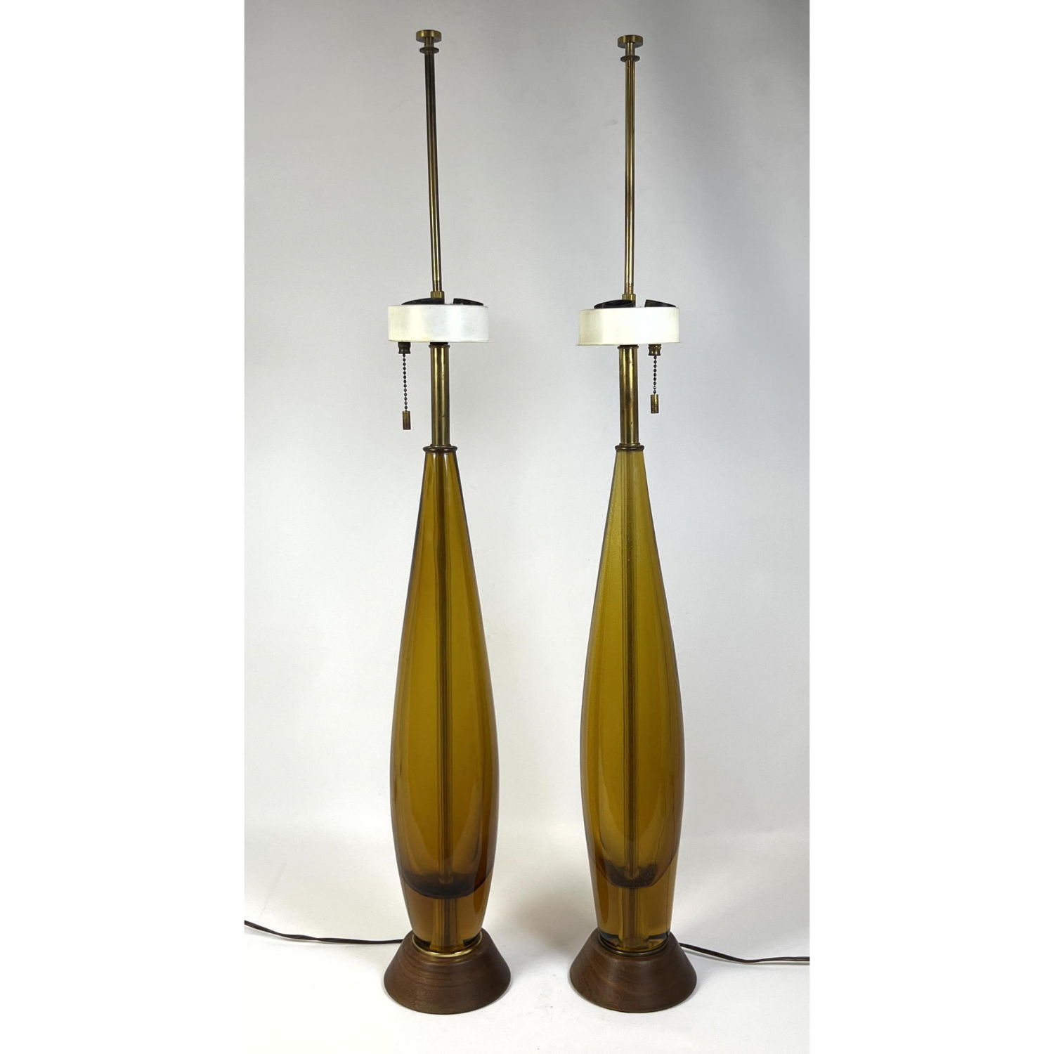 Appraisal: Pr Tall Murano Glass Teardrop Form Table Lamps Glass x