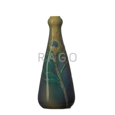 Appraisal: J D WAREHAM ROOKWOOD Relief Iris Glaze vase Condition Report