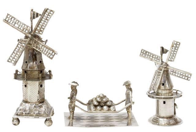 Appraisal: lot of Dutch silver miniatures including silver windmill c D