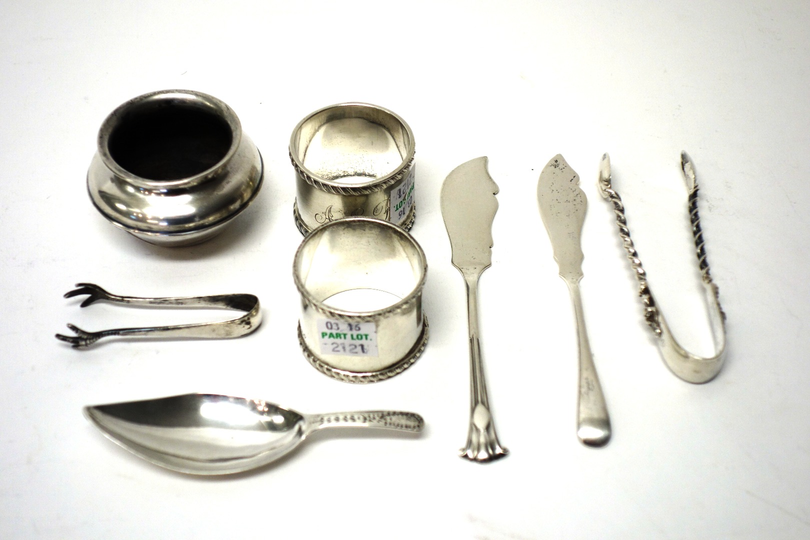 Appraisal: Silver comprising a tea caddy spoon the handle with bright