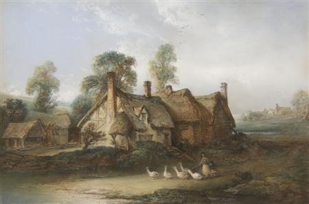 Appraisal: EDWARD ROBERT SMYTHE - A GOOSE GIRL WITH HER FLOCK