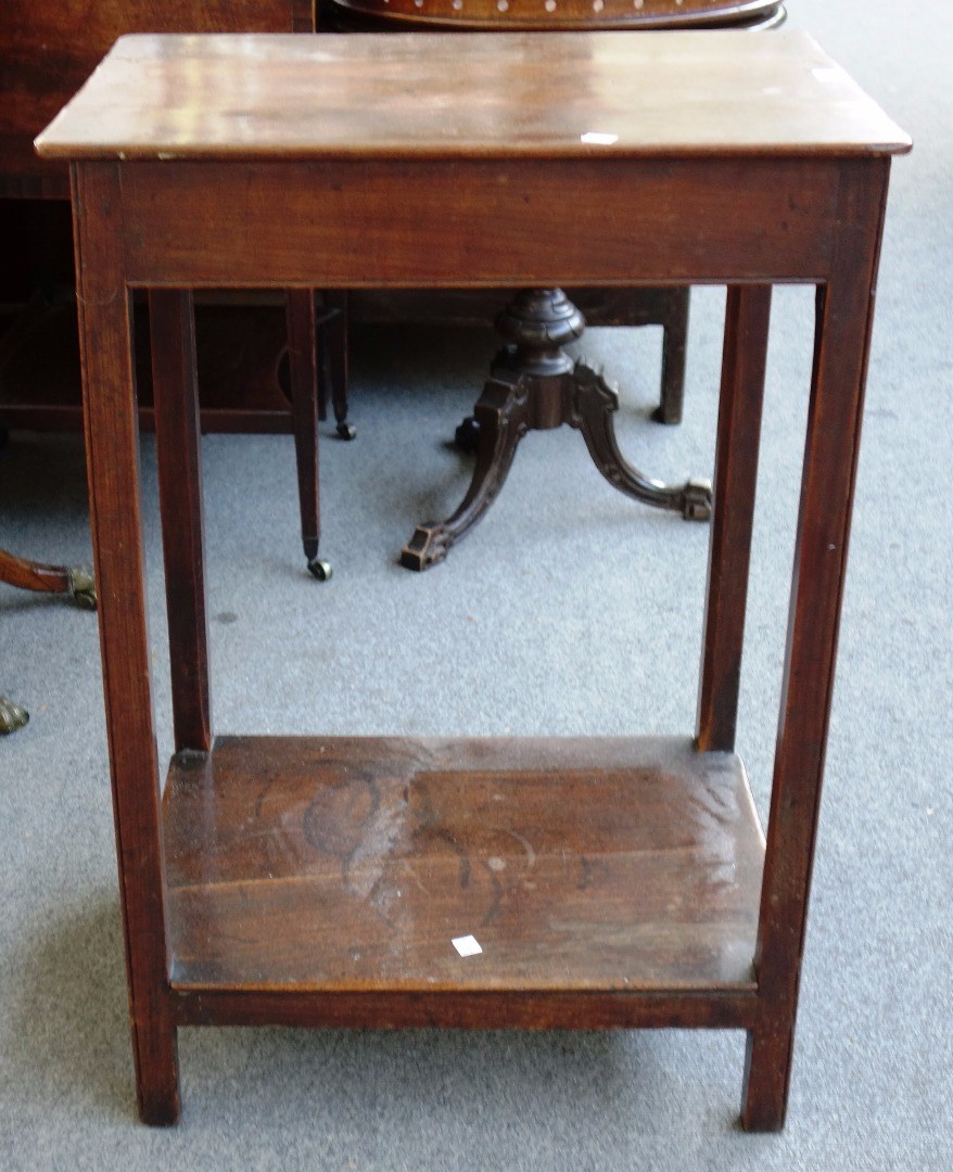 Appraisal: A mid th century oak and elm rectangular two tier