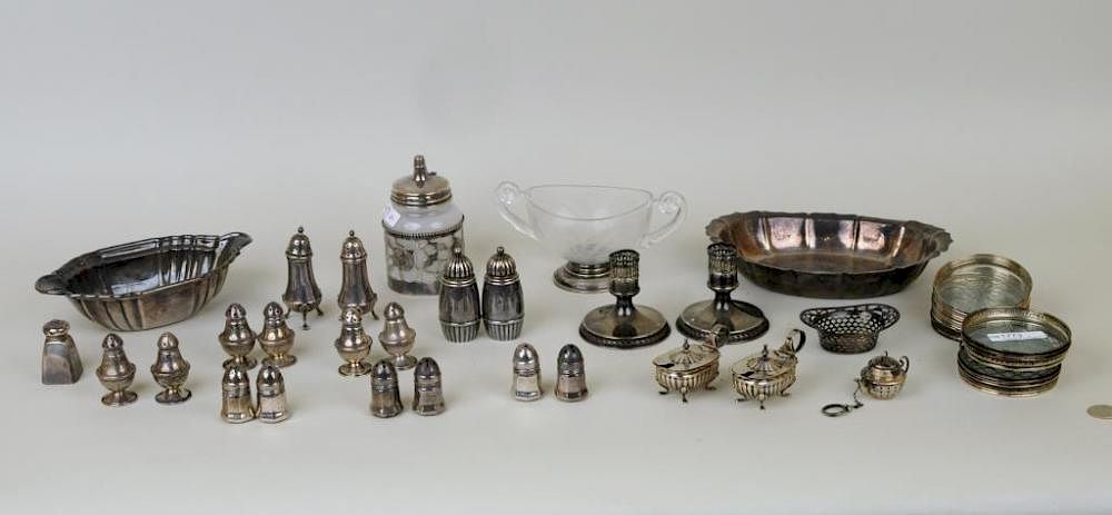 Appraisal: Group Silver And Glass Group of silver and glass including