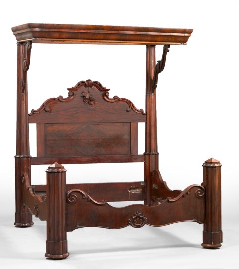 Appraisal: American Rococo Revival Mahogany Half-Tester Bed third quarter th century